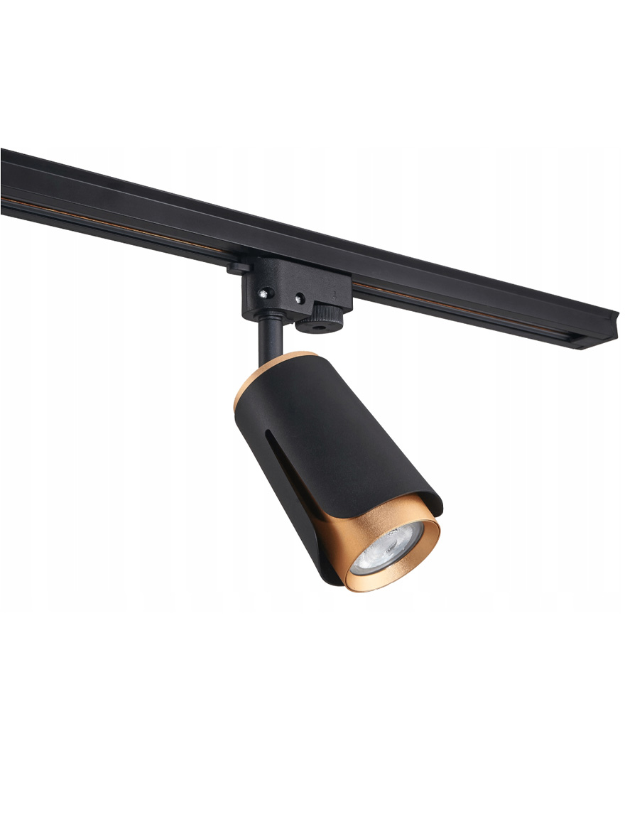 Прожектор трековый GU10 70*120 черный+золотой LUMINALED