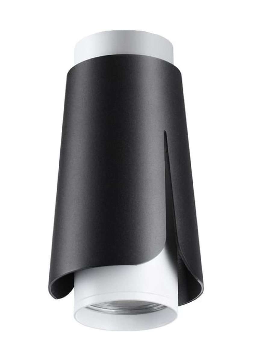 * Spot aplicat 1*GU10 70x120 rotund negru+alb Luminaled