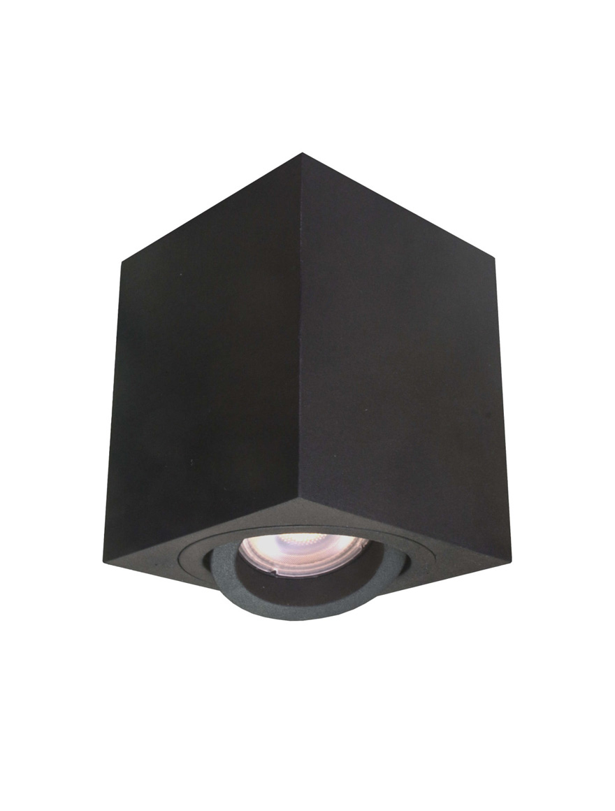Spot aplicat 1*GU10 80*80*84 pătrat negru Luminaled