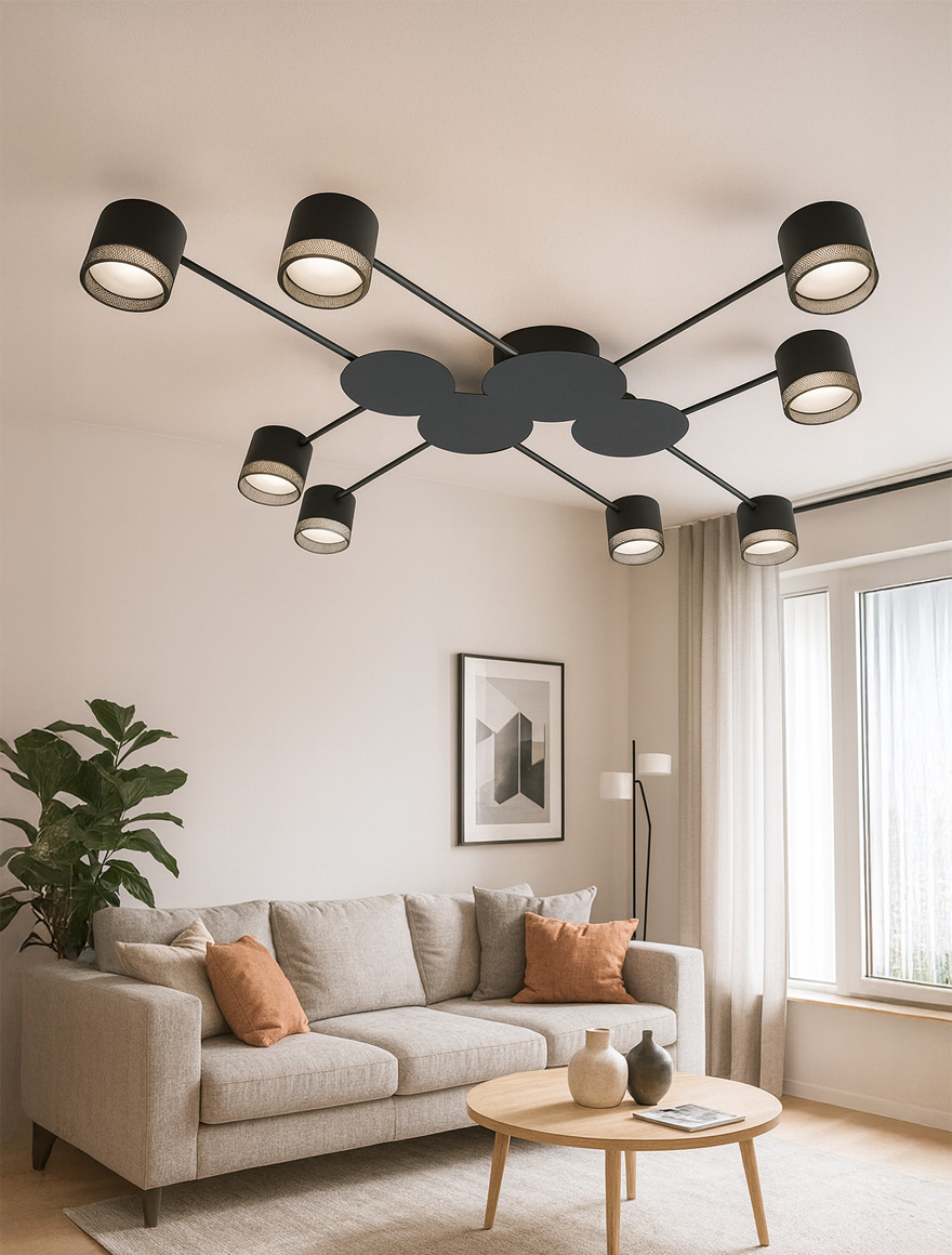 Lustră 8*GX53 85*80 neagră LUMINALED