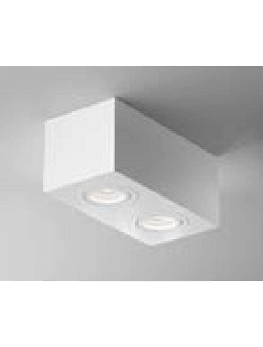 Spot aplicat 2*GU10 180*90*84 pătrat alb Luminaled