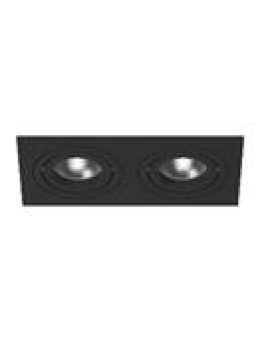 Spot încorporat 2*MR16 175*93*25 pătrat negru Luminaled