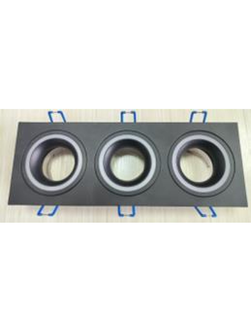 Spot încorporat 3*MR16 pătrat negru Luminaled