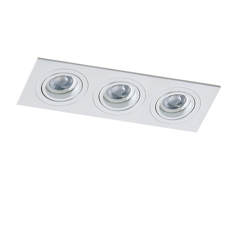 Встраиваемый светильник 3*MR16 253*93*25 квадратный белый Luminaled
