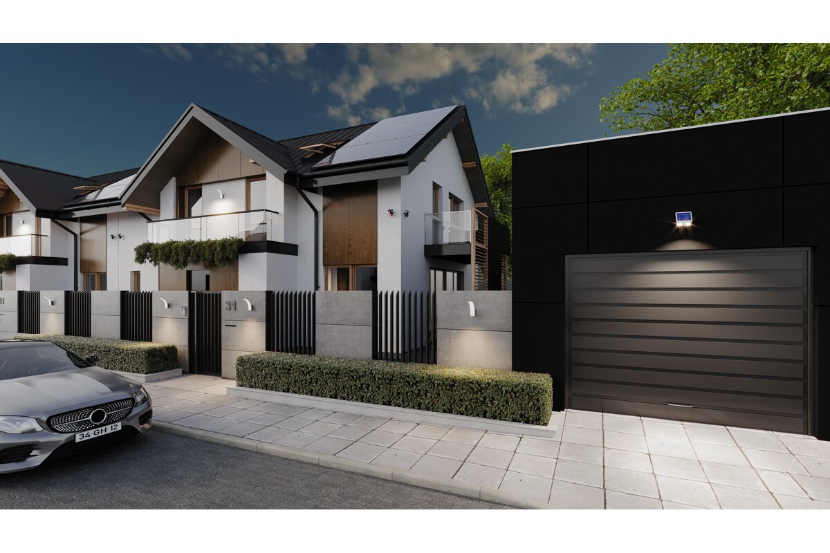 Светодиодный фасадный светильник с датчиком NICEA 20Вт IP65 черный GTV