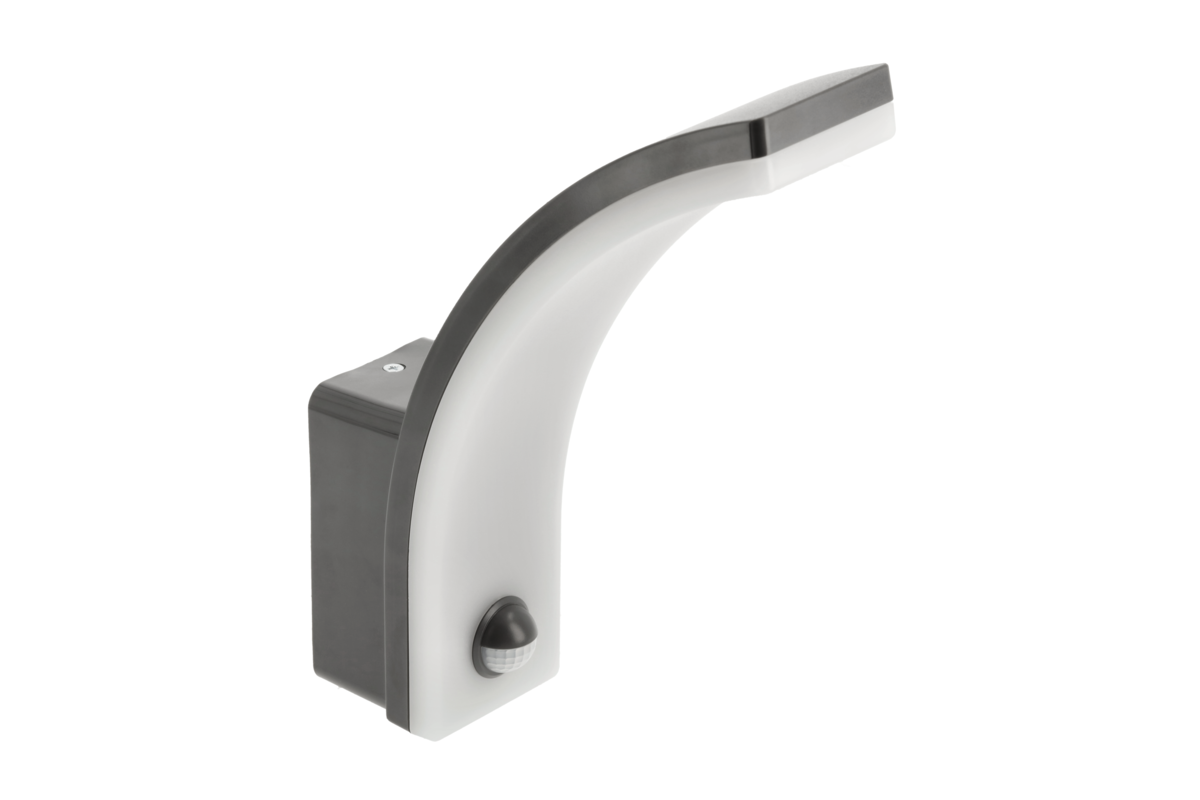 Светодиодный фасадный светильник с датчиком NICEA 20Вт IP65 черный GTV