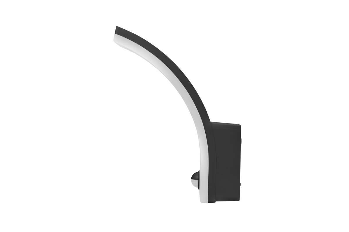 Светодиодный фасадный светильник с датчиком NICEA 20Вт IP65 черный GTV