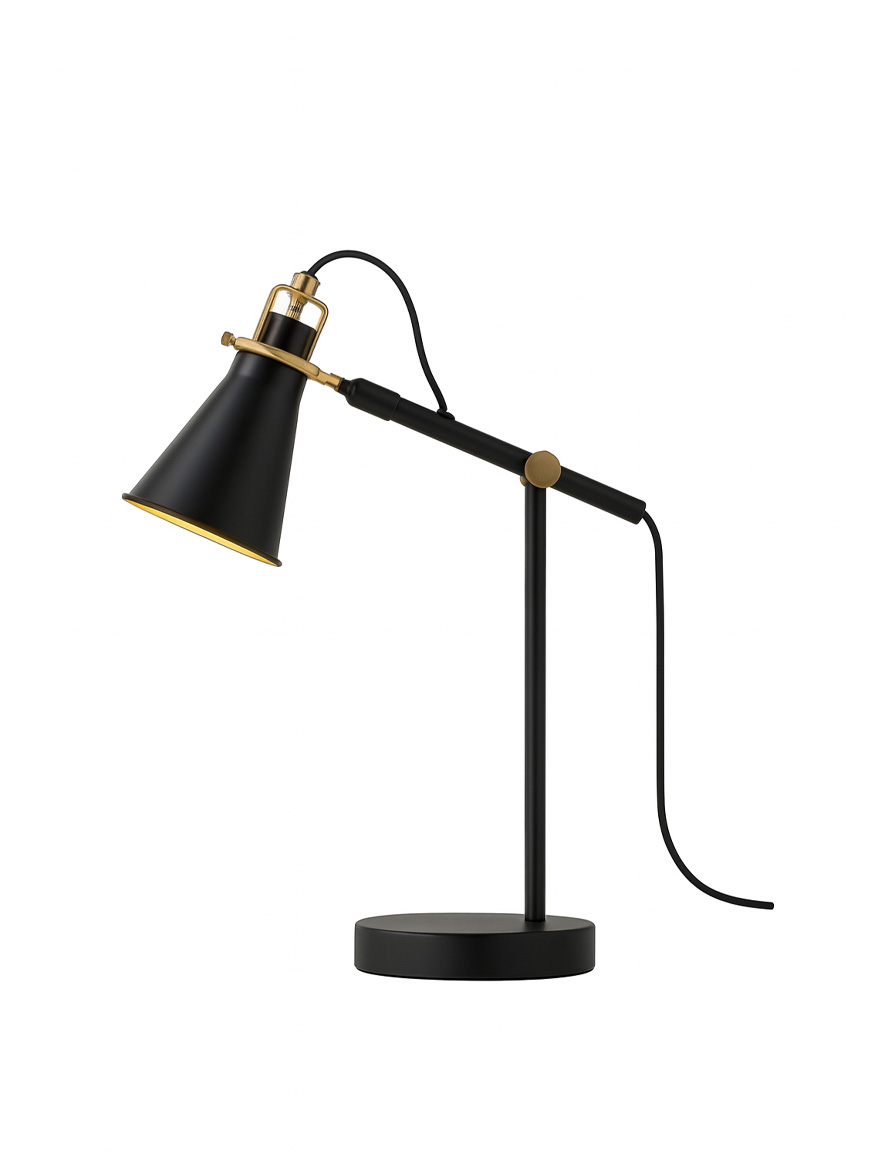Lampă de masă 1xE27 black+brass HN2572 Luminaled