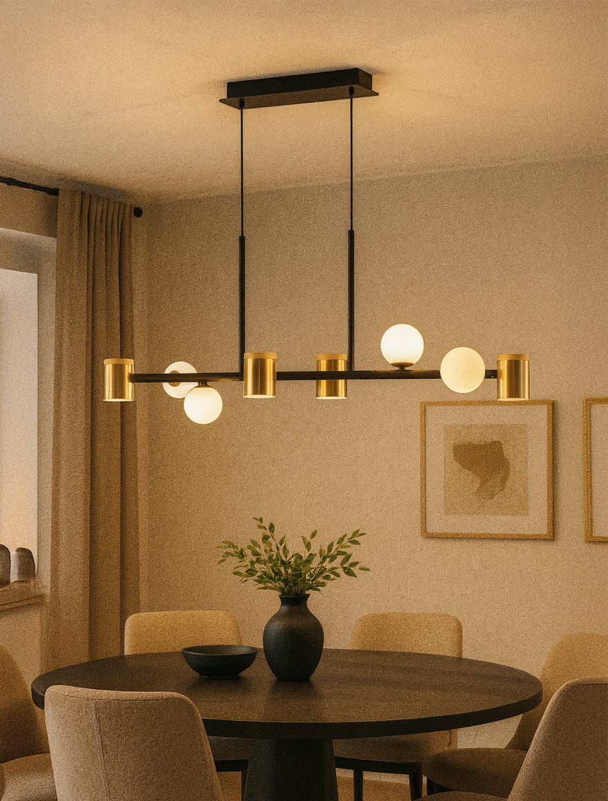 Lustră 4*G9 + 4*GU10 black+brass+white HN8475-8 Luminaled