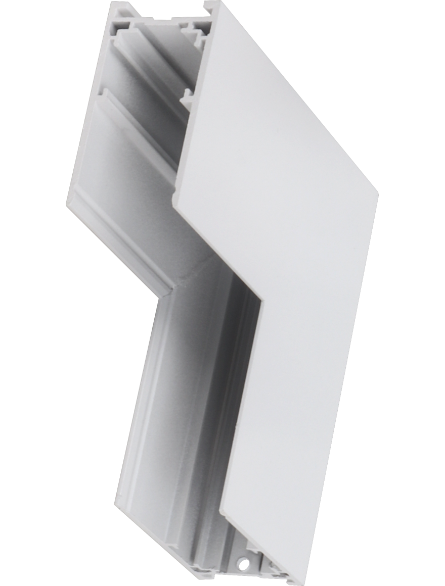 Conector tip L 90 pod /perete pentru șină magnetică aplicată S20 ALB