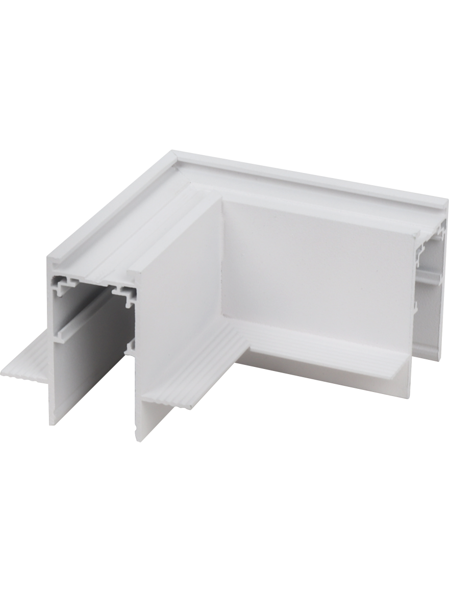 Conector tip L 90 p/u șină magnetică încorporată S20 ALB