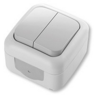 Întrerupător ermetic 2-cl IP54 Palmiye alb Viko