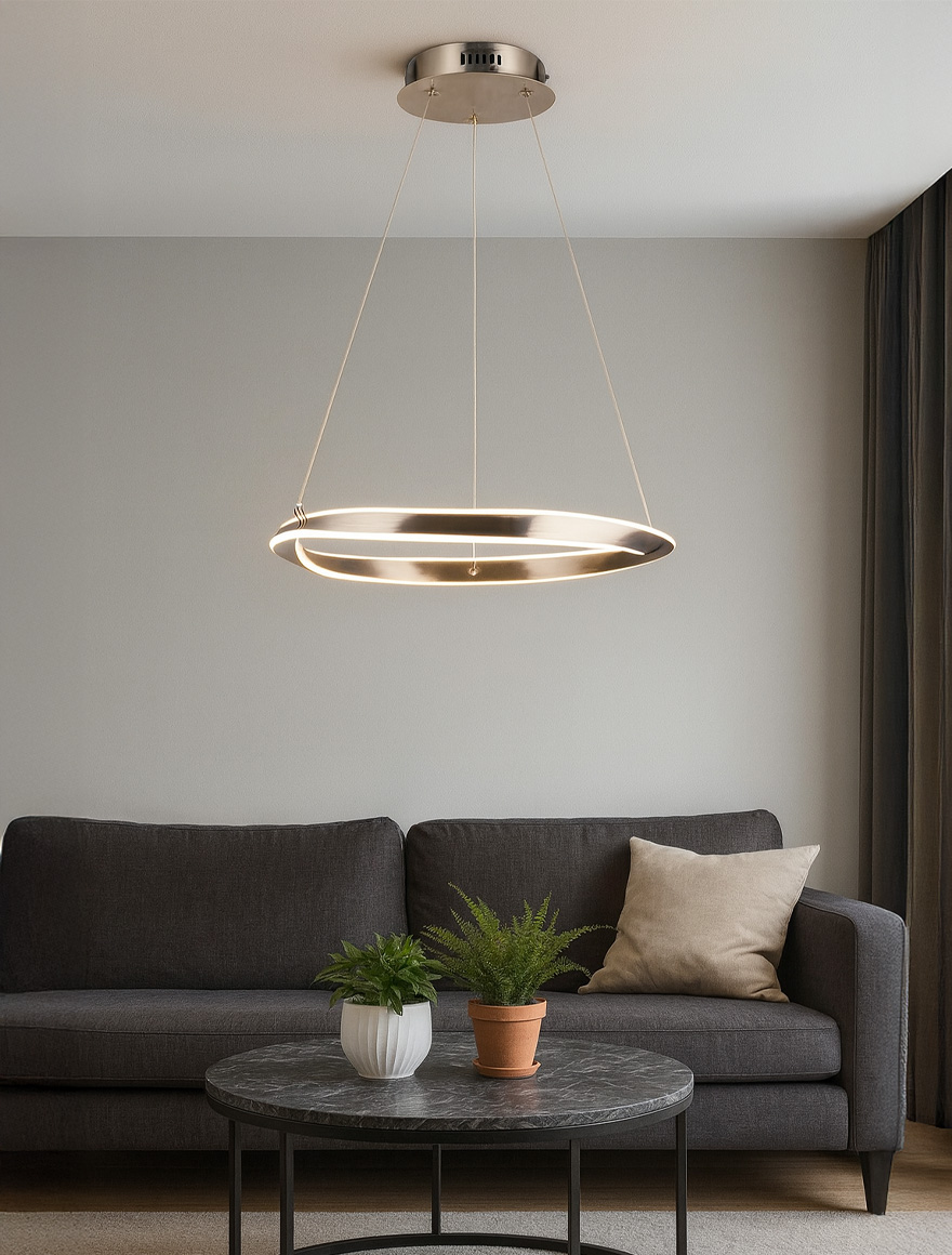 * Lustră LED MD9190-1M-3NT GIRONA 36W 4200Lm 3000K D650 nickel ZUMALINE 2