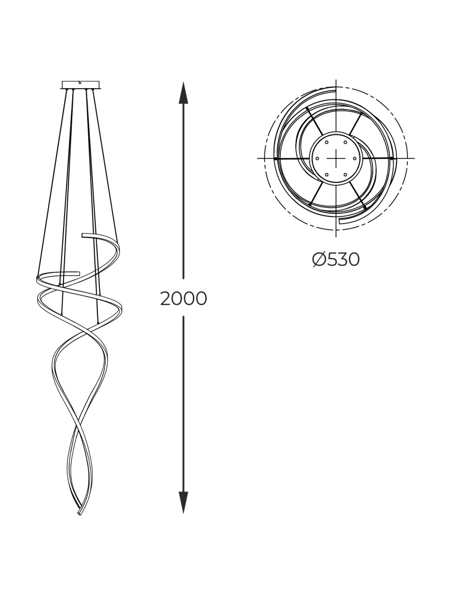 Lustră LED MD3127-2M-3GT COCO 68W 8000Lm 3000-6000K aurie ZUMALINE 6