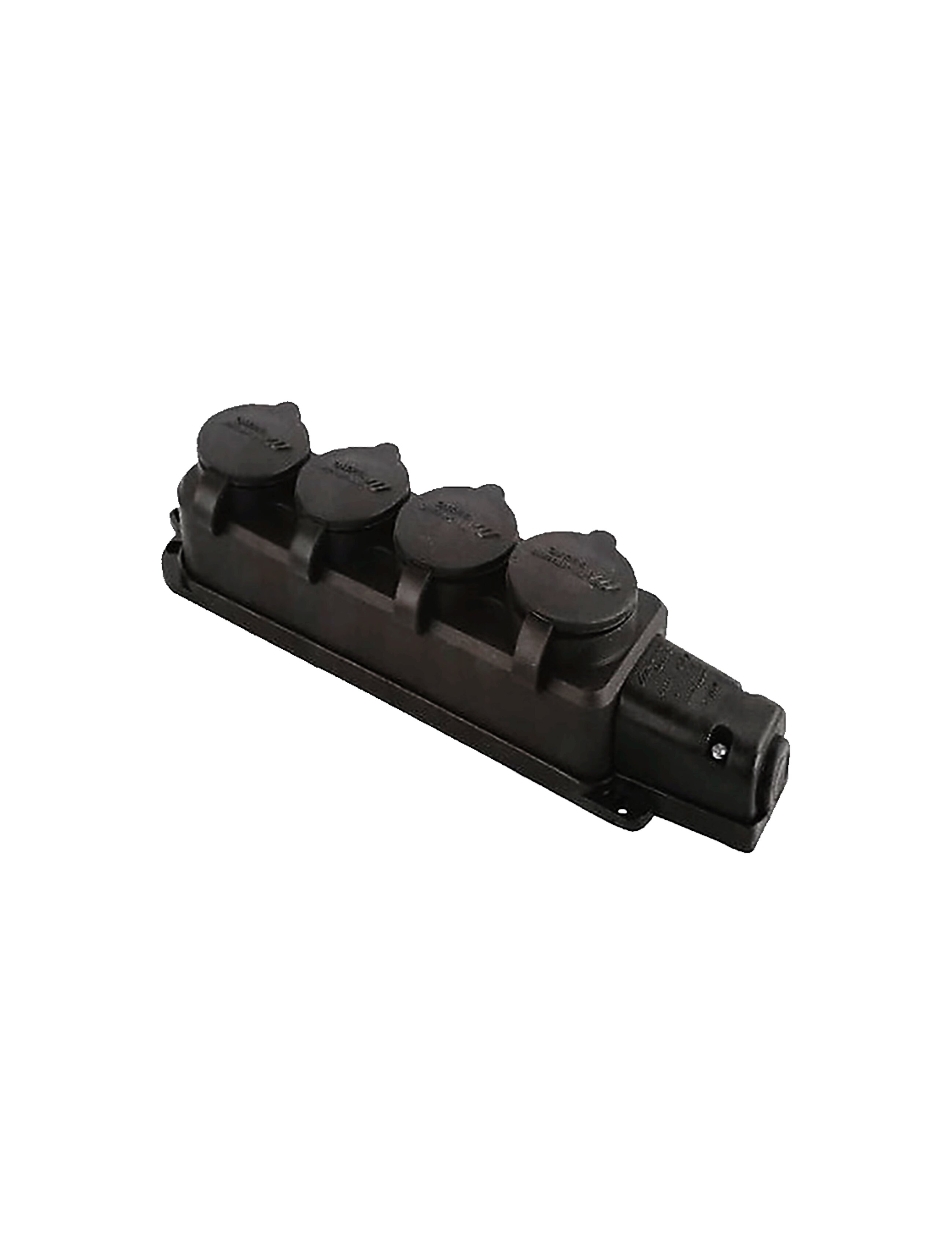 Блок из 4 резиновых розеток с черным покрытием, 16 А, 250 В, IP44, MUTLUSAN (10 шт.)