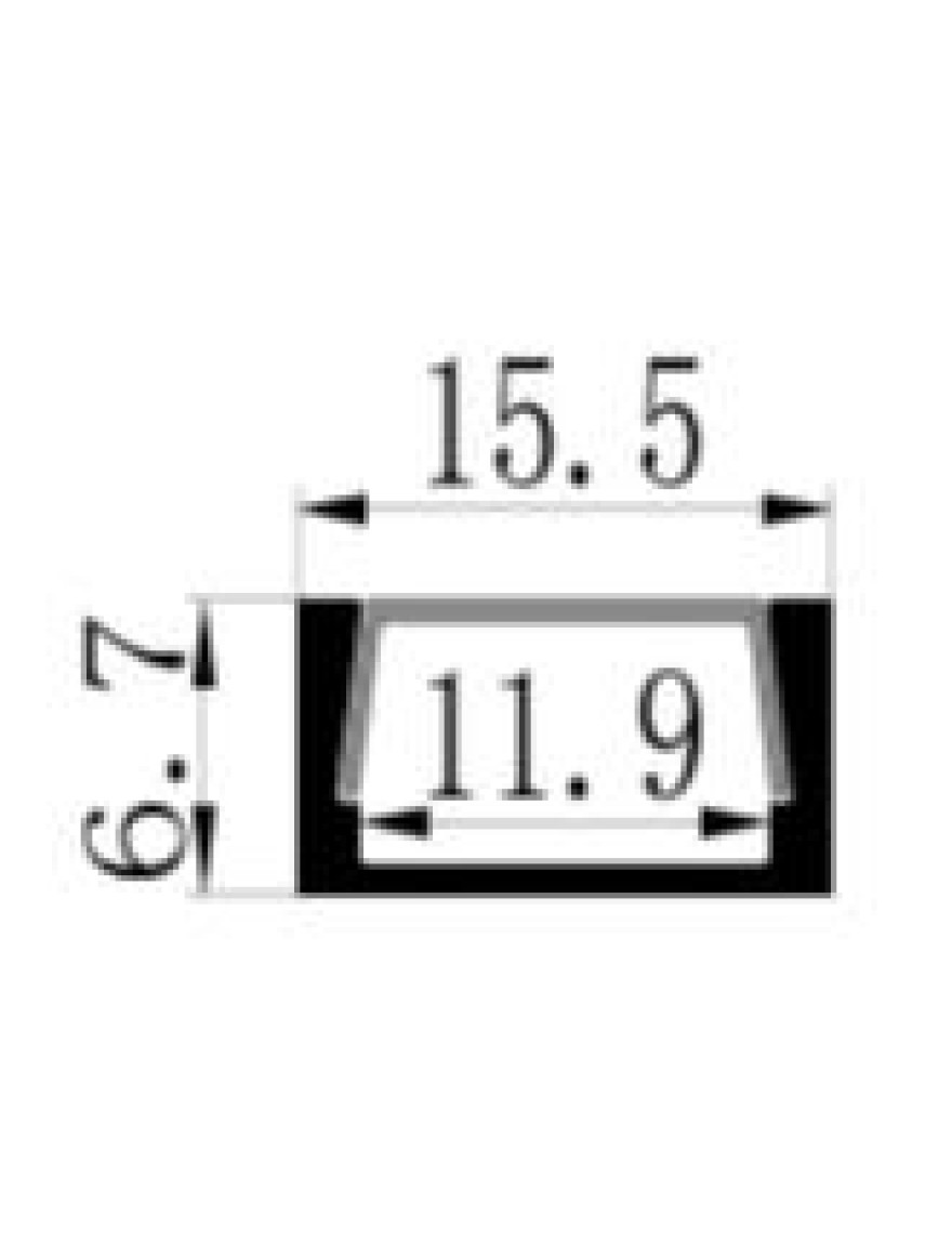 Profil bandă LED cu dispersor 15.5x6.7x11.9mm 2M Luminaled