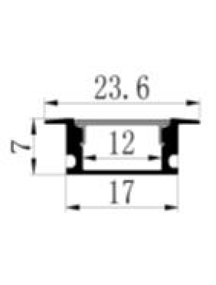 Profil bandă LED cu dispersor încorporat 23.6x7x12mm 2M Luminaled