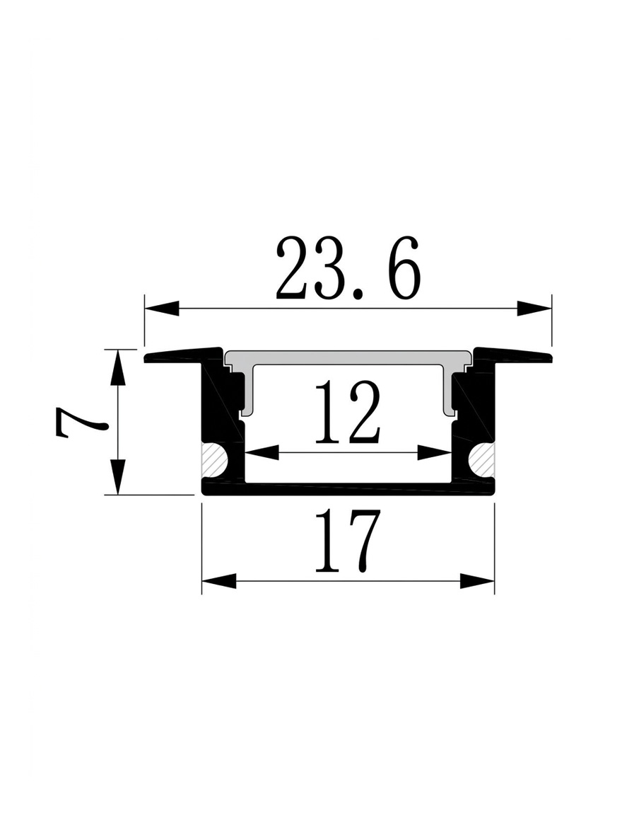 Profil bandă LED cu dispersor încorporat 23.6x7x12mm 2M Luminaled