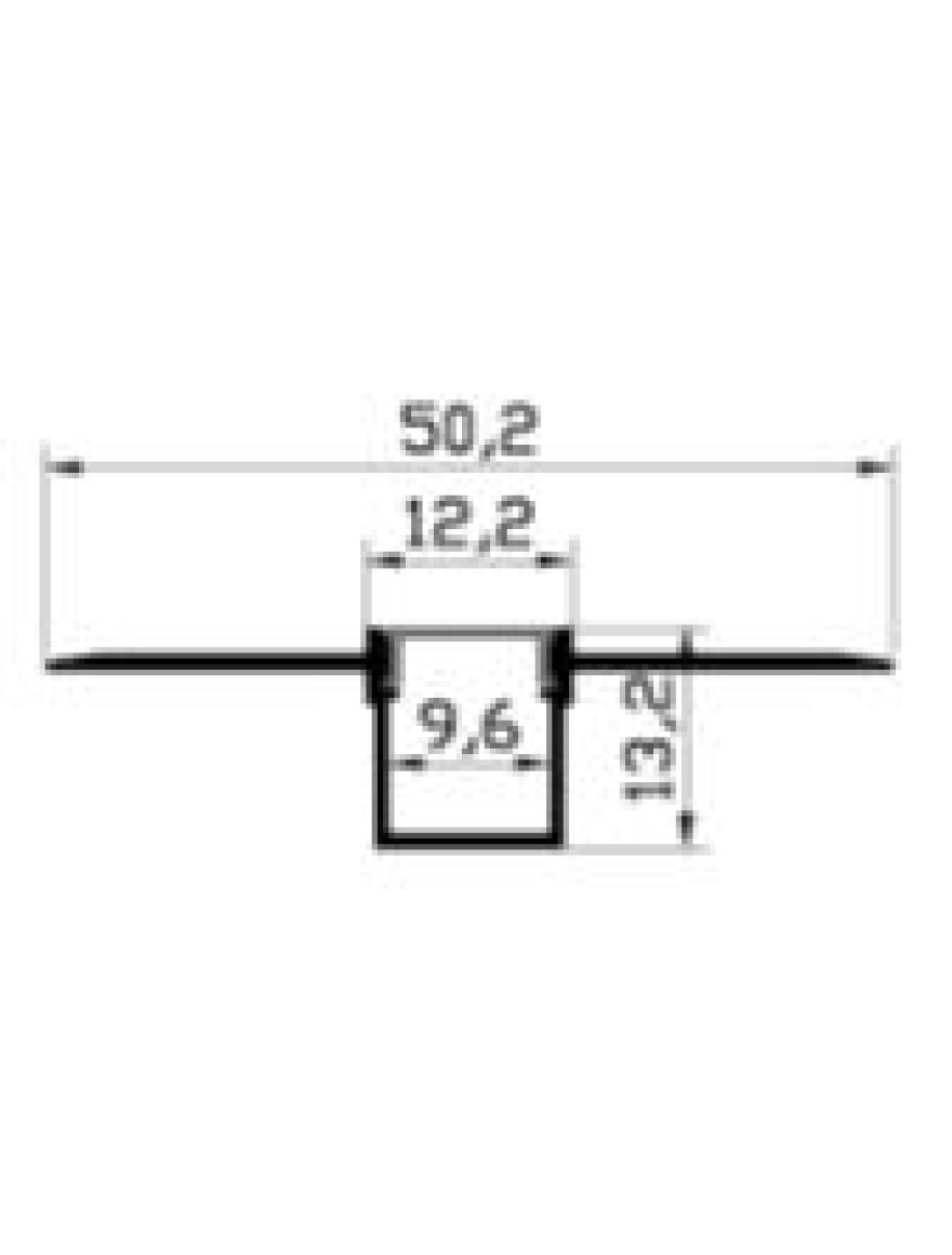 Profil bandă LED p/u rigips cu dispersor 50.2x13.2x9.6mm 2M Luminaled