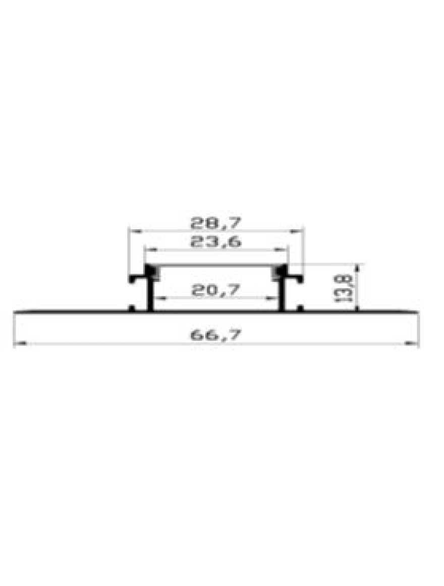 Profil bandă LED p/u rigips cu dispersor 66.7x13.8x20.7mm 2M Luminaled