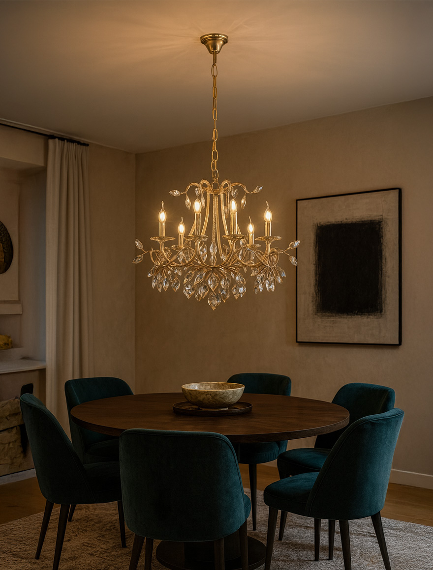 Люстра CASTELLO 6×E14, D500 мм, золото, LUCEA