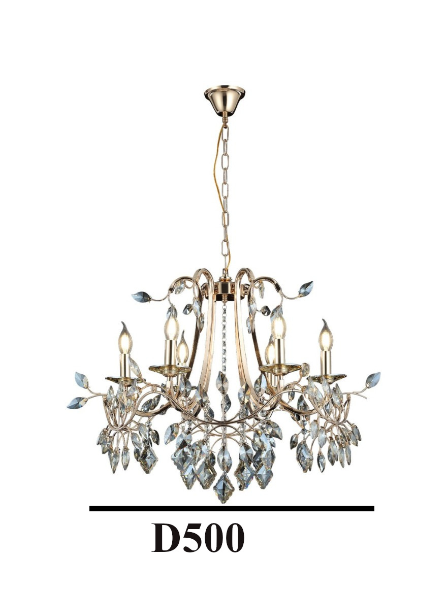 Люстра CASTELLO 6×E14, D500 мм, золото, LUCEA