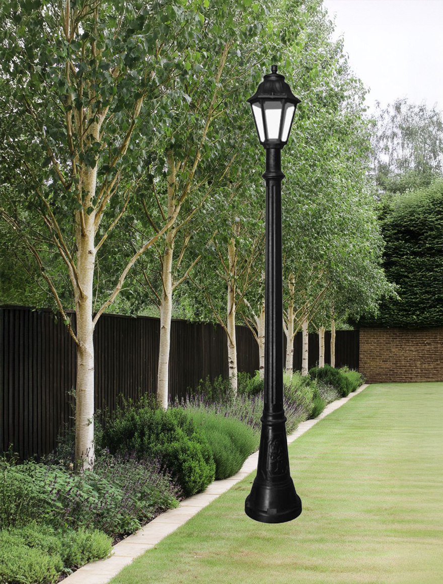 Set corp de il. ANNA E27 FILAMENT 6,5W 2700K transp + stâlp ARTU negru 1.82M FUMAGALLI