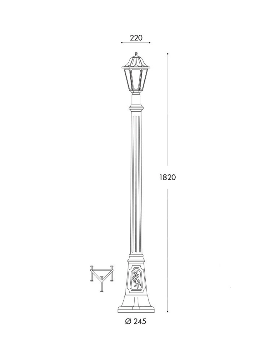 Set corp de il. ANNA E27 FILAMENT 6,5W 2700K transp + stâlp ARTU negru 1.82M FUMAGALLI