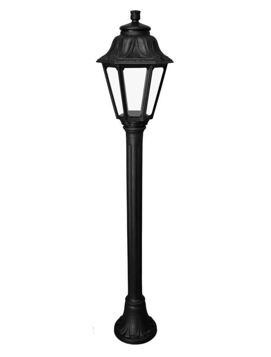 Set corp de il. ANNA E27 A60 8,5W 2,7-4-6,5K transp+ stâlp MIZAR negru 1M FUMAGALLI