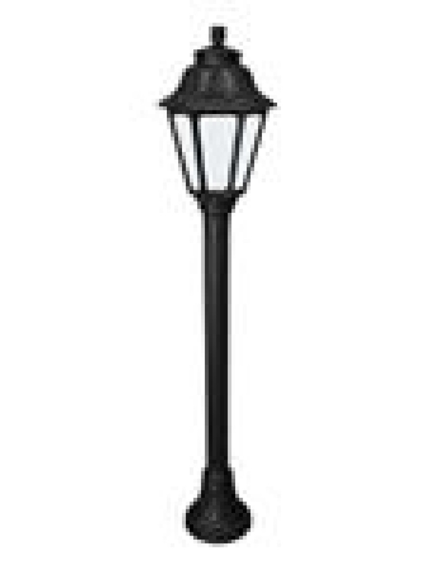 Set corp de il. ANNA E27 A60 8,5W 2,7-4-6,5K opal + stâlp MIZAR negru 1M FUMAGALLI