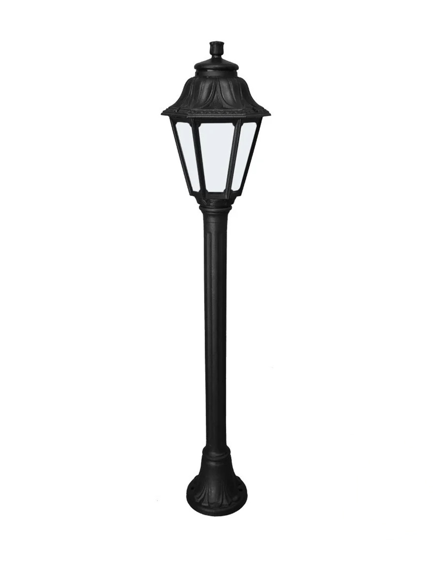 Set corp de il. ANNA E27 A60 8,5W 2,7-4-6,5K opal + stâlp MIZAR negru 1M FUMAGALLI