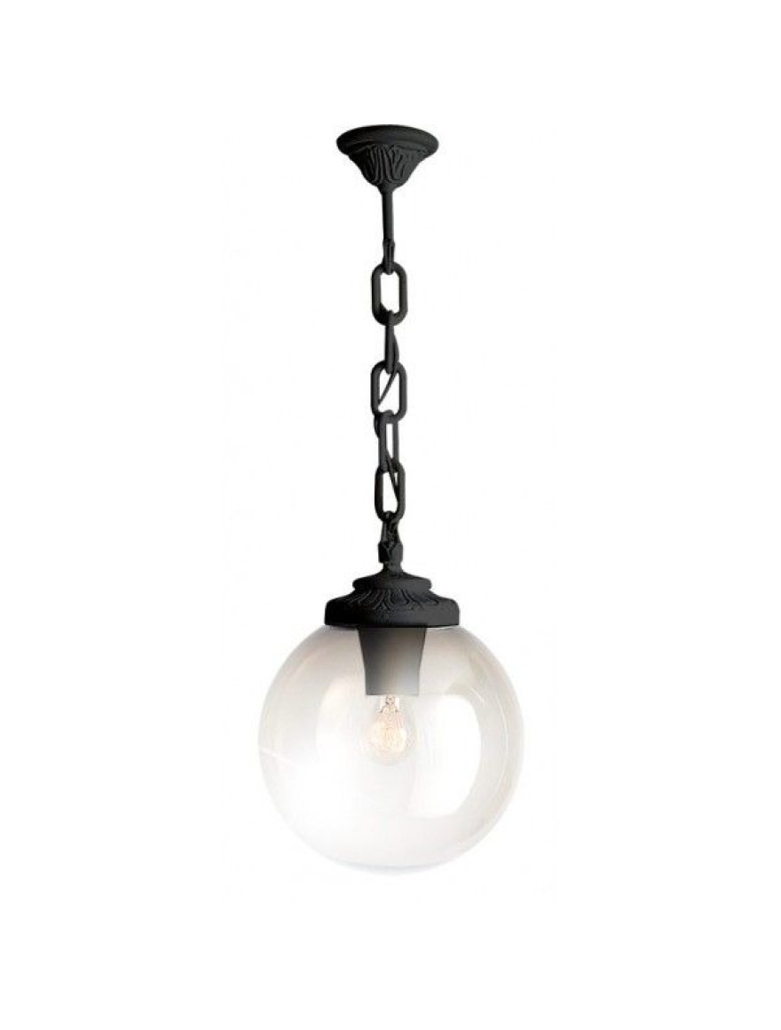 Set corp de il. G250 E27 transp.+ suport SICHEM negru Fumagalli