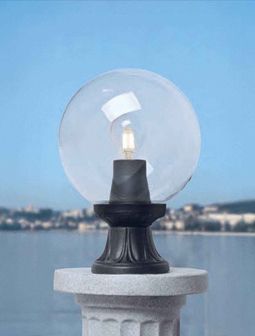 Set corp de il. G250 E27 transp. + suport MIKROLOT negru Fumagalli