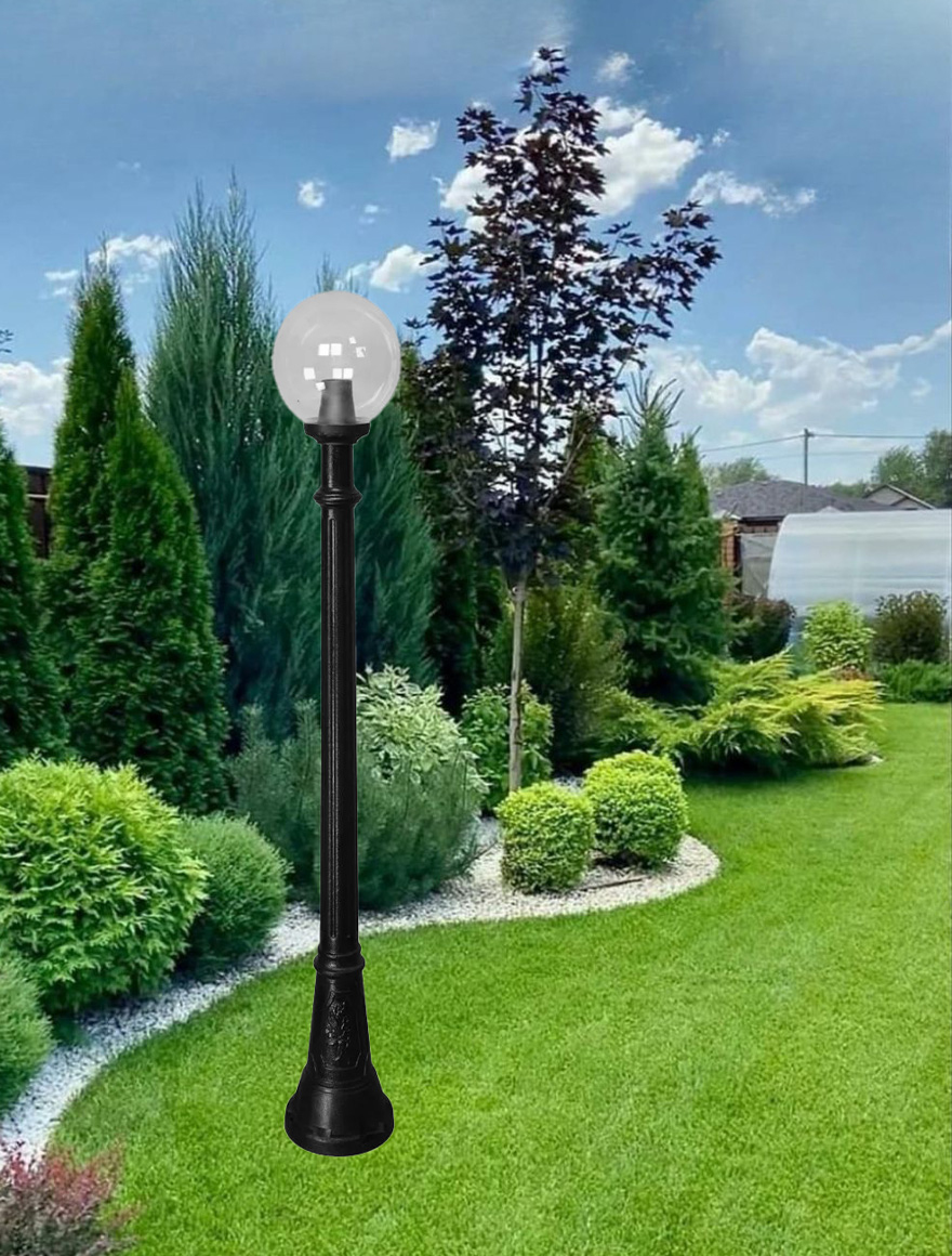 Set corp de il. G250 E27 filament 6,5W 2700K transp + stâlp ARTU' negru 1.7M FUMAGALLI