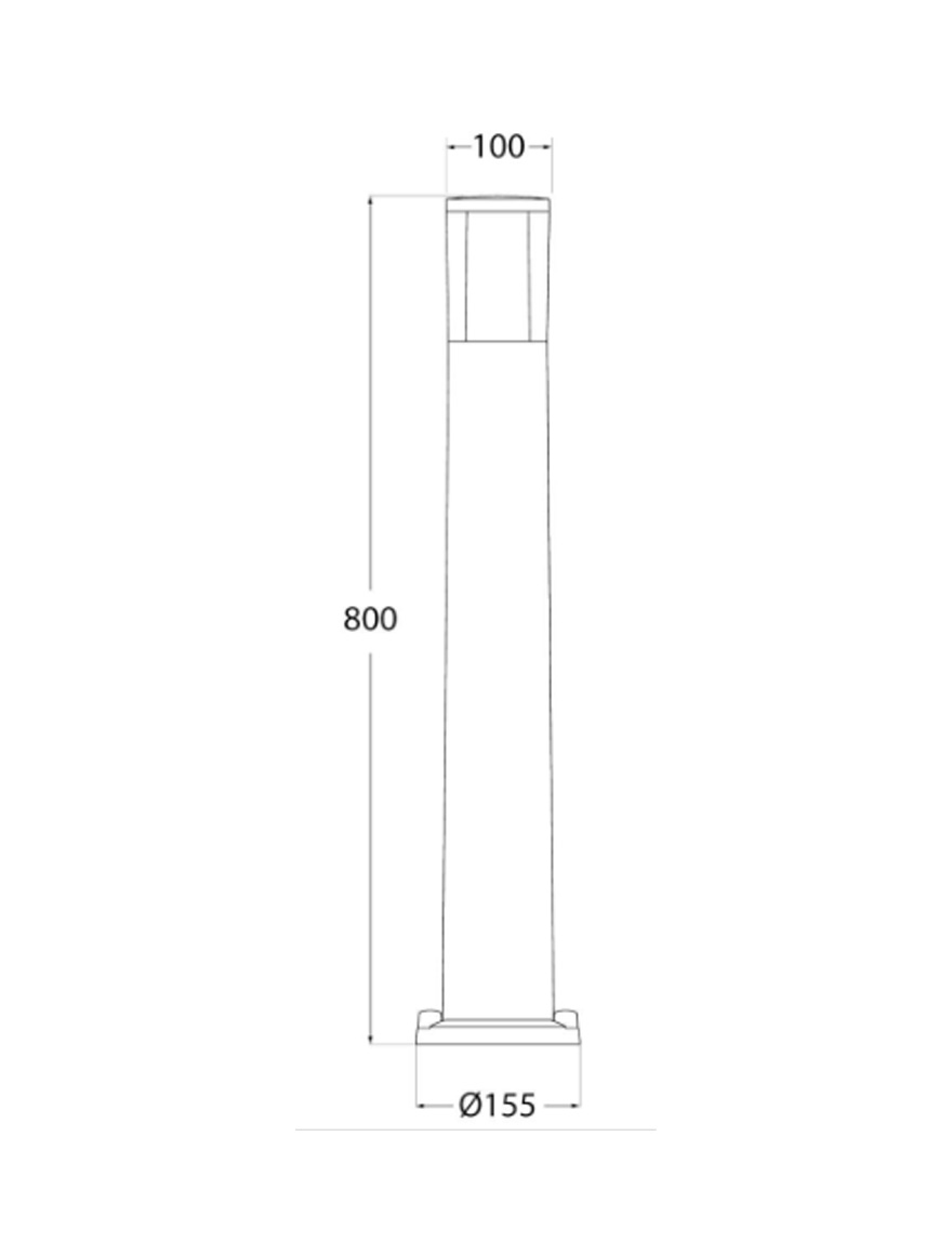 Corp de il. CARLO 800 sur transp. GU10 3,5W 2,7-4-6,5K stâlp 0.8M Fumagalli