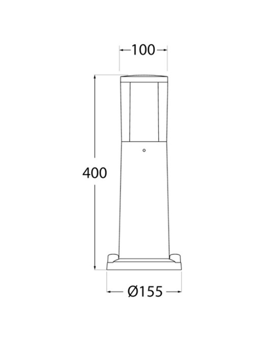 Corp de il. CARLO 400 sur transp. GU10 3,5W 2,7-4-6,5K stâlp 0.4M Fumagalli