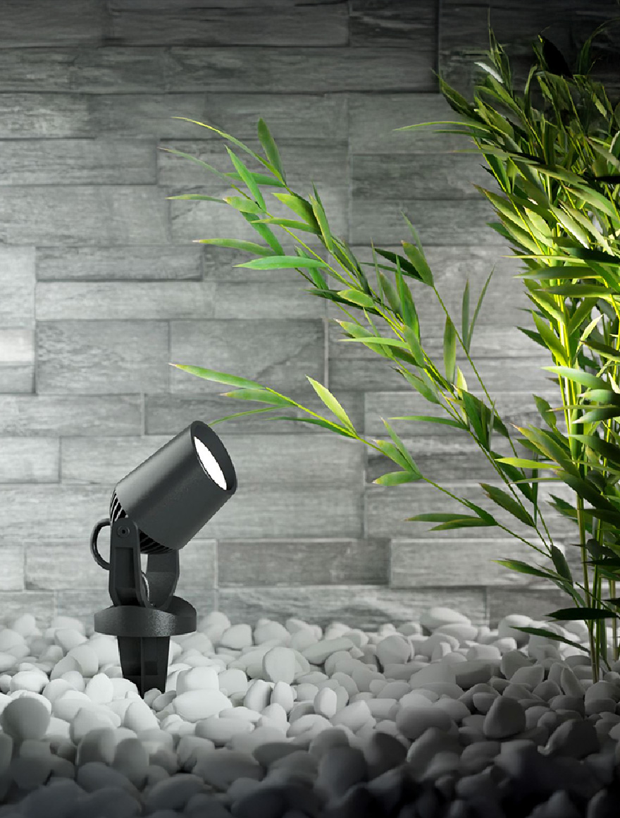 Наземный светильник MINITOMMY EL SPIKE, чёрный, FROSTED, GU10, 3,5W, 2700–4000–6500K, Fumagalli