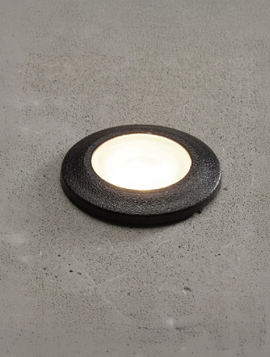 Наземный светильник ALDO, круглый, чёрный, FROSTED, G9, 1,7W, 4000K, Fumagalli