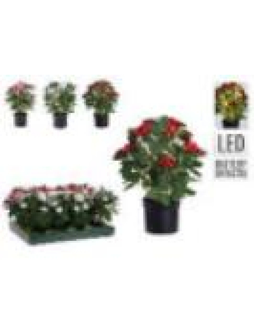 Floare artificiala cu 20LED 25cm in ghiveci