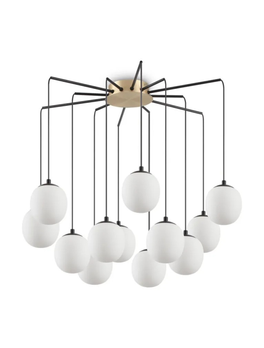 Lustra RHAPSODY 12xG9 4W 3000K black+brass bec. incluse Ideal lux