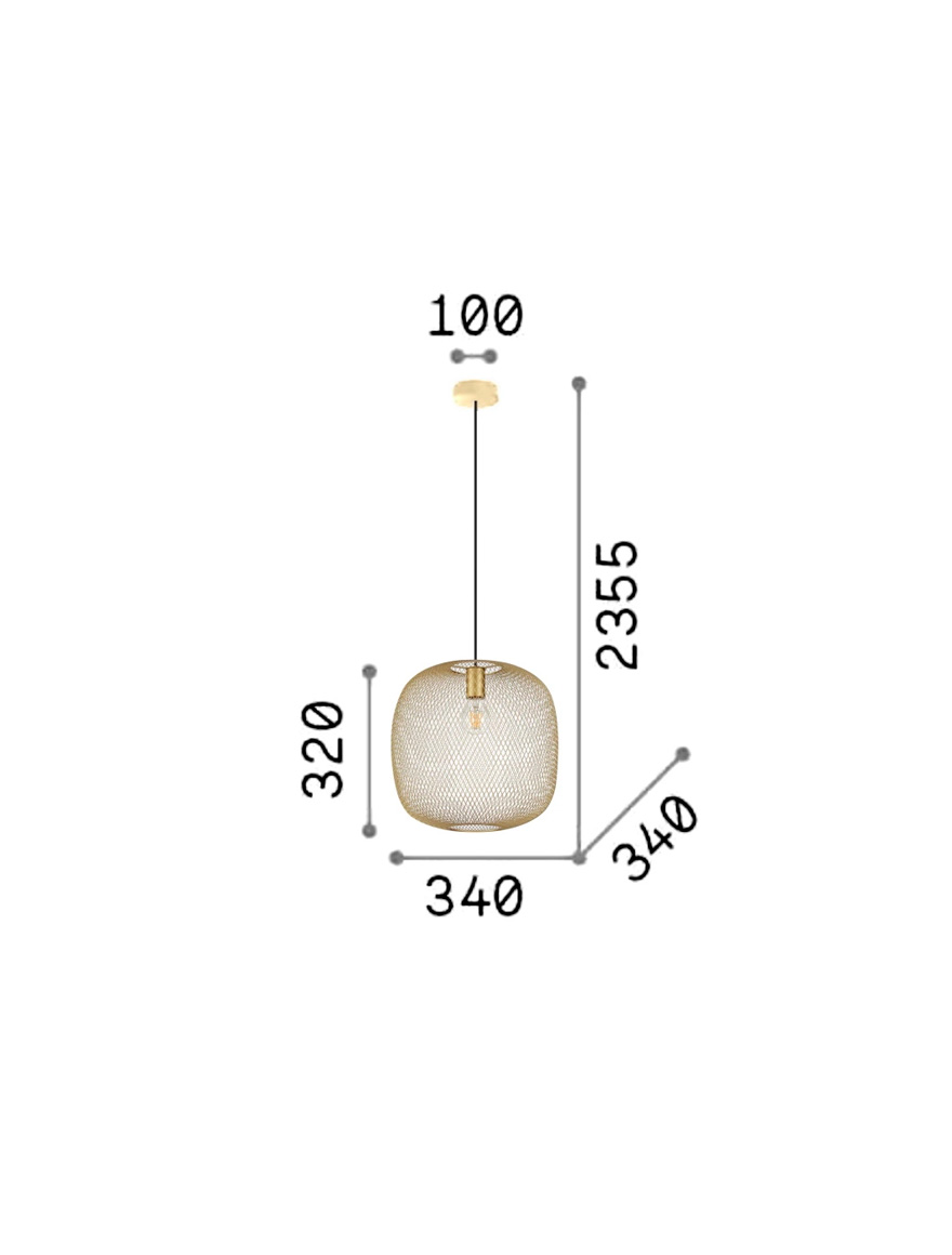 Lustra NET 1xE27 brass Ideal lux