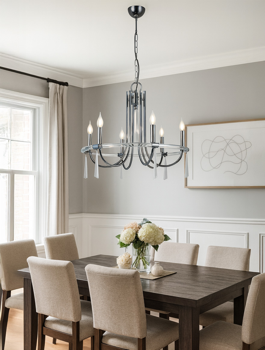 Lustra KRIZANTE 6XE14 D600 negru LUCEA