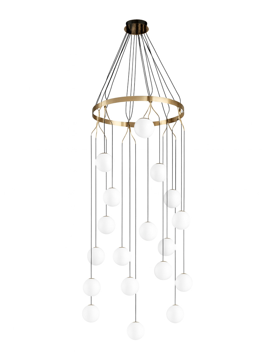 * Lustră 18XG9 D740 H1700 aur+alb DL 10304P/18 Luminaled