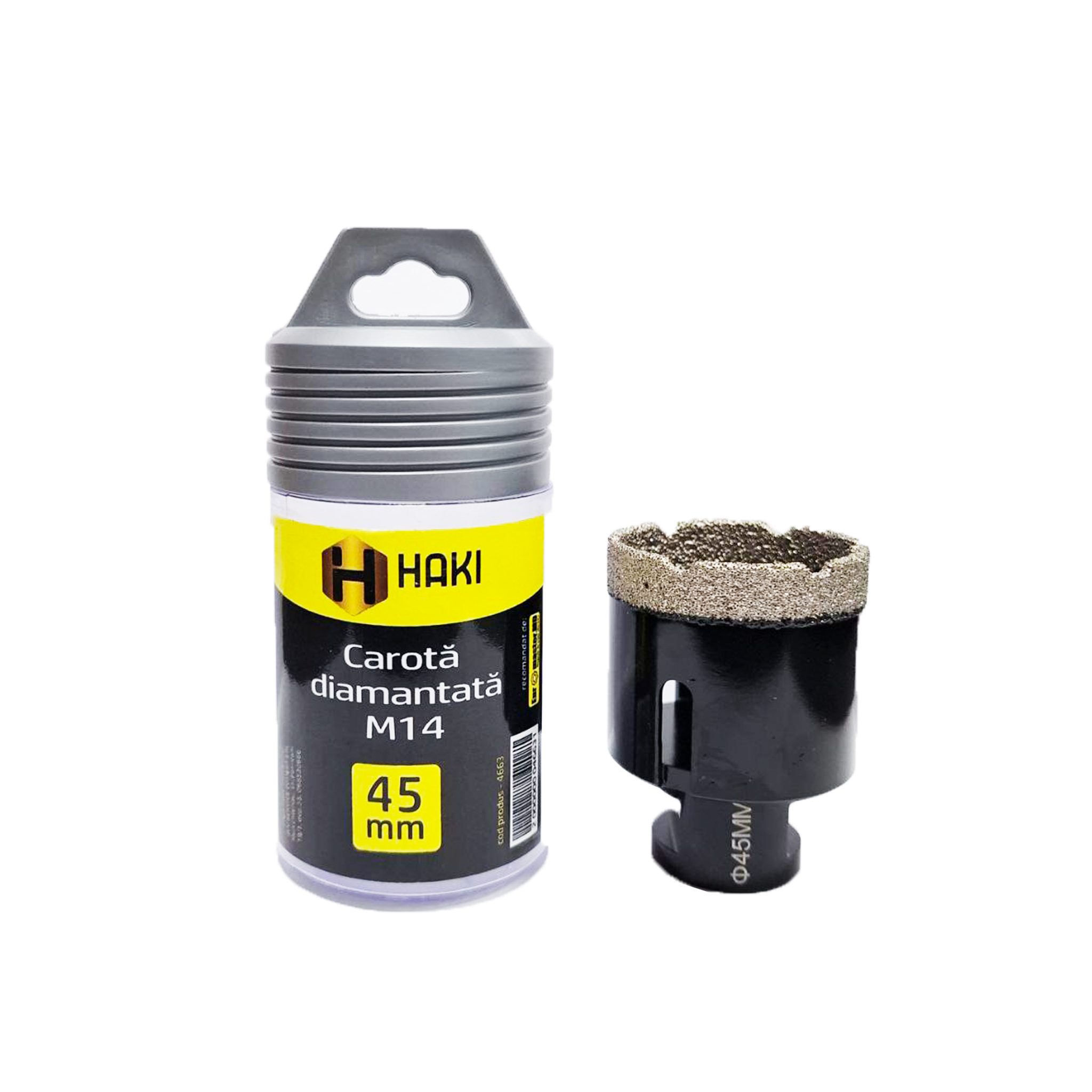 Carotă diamantată găurire 45mm M14 HAKI