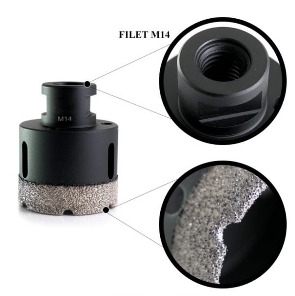 Carota diamantata gaurire  40mm M14 HAKI