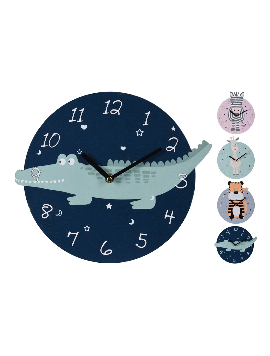 Ceas de perete pentru copii Animale 26X28cm