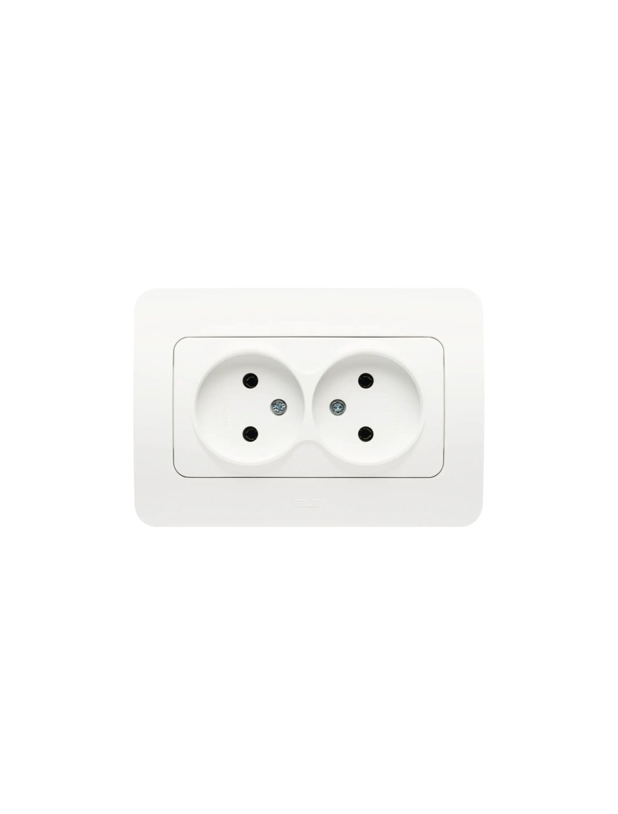 Priză dublă cu CP ST (albă) 1/12/60 EL-BI JAZZ 508-010200-907