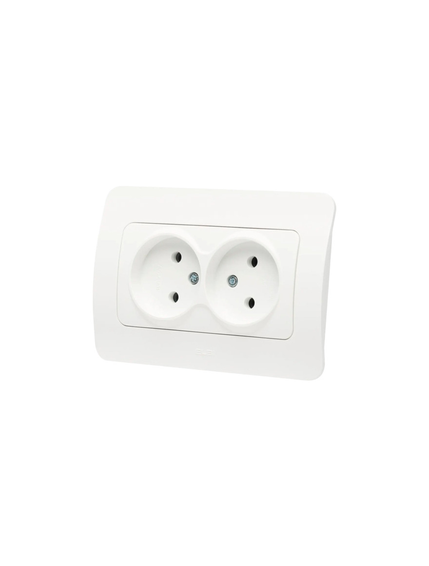 Priză dublă cu CP ST (albă) 1/12/60 EL-BI JAZZ 508-010200-907