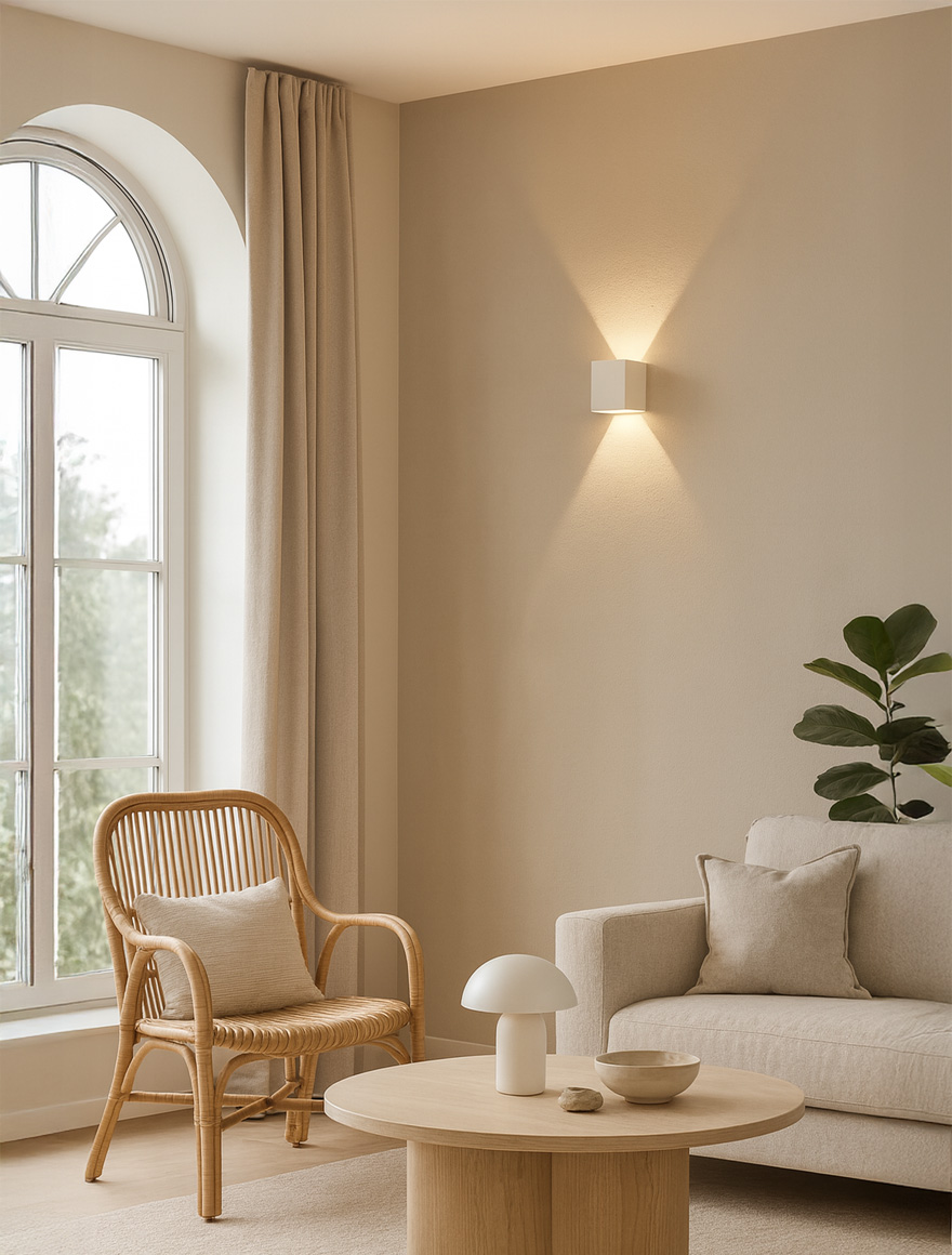 Настенный светильник 1xG9, 80×80×100 мм, IP20, белый, LUMINALED