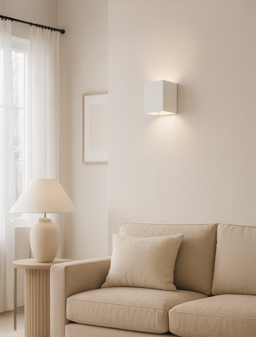 Настенный светильник 1xG9, 60×75×80 мм, IP20, белый, LUMINALED